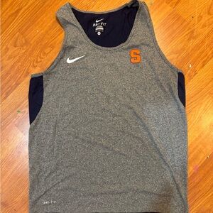 Nike Heather Gray and Navy Dri-FIT Syracuse Tank